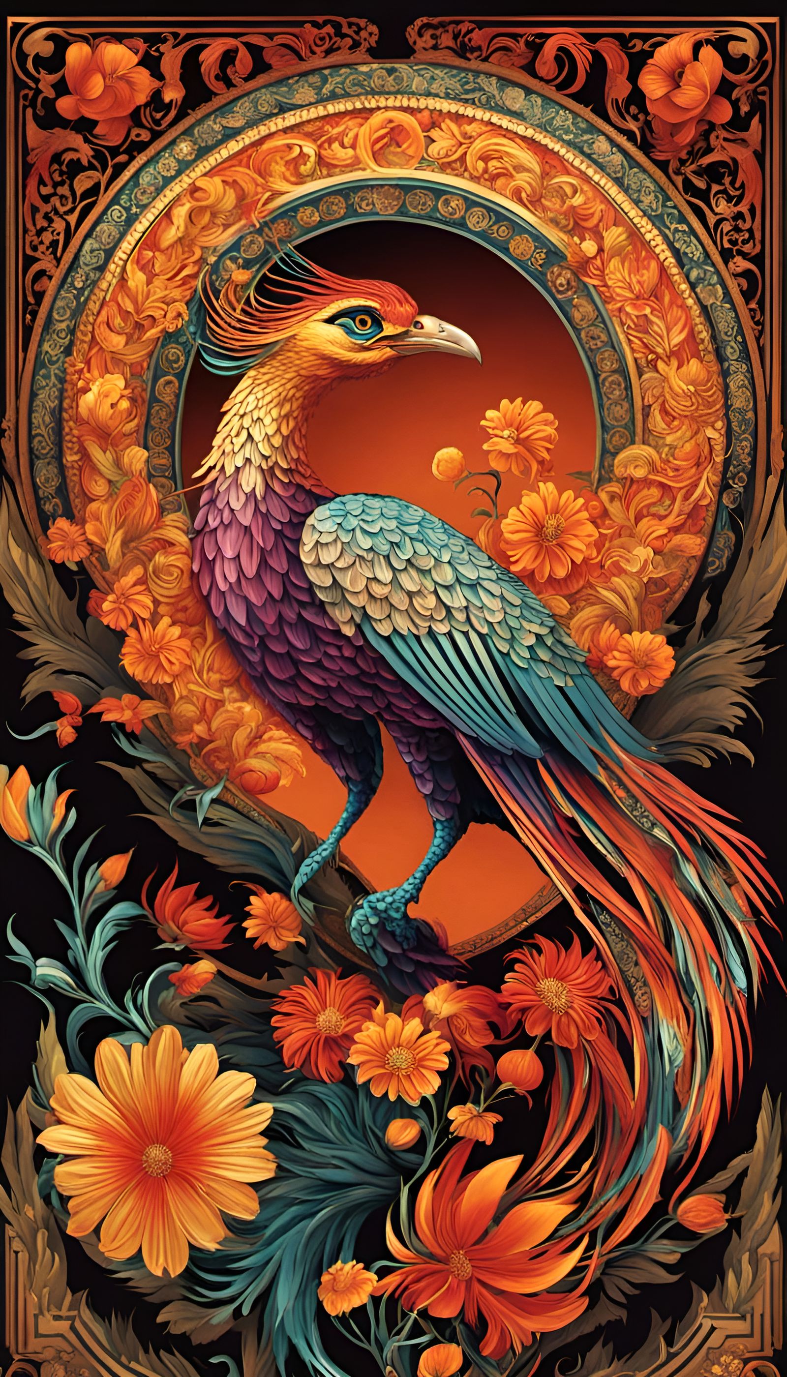 Floral Phoenix: A Mythical Creature in Bloom