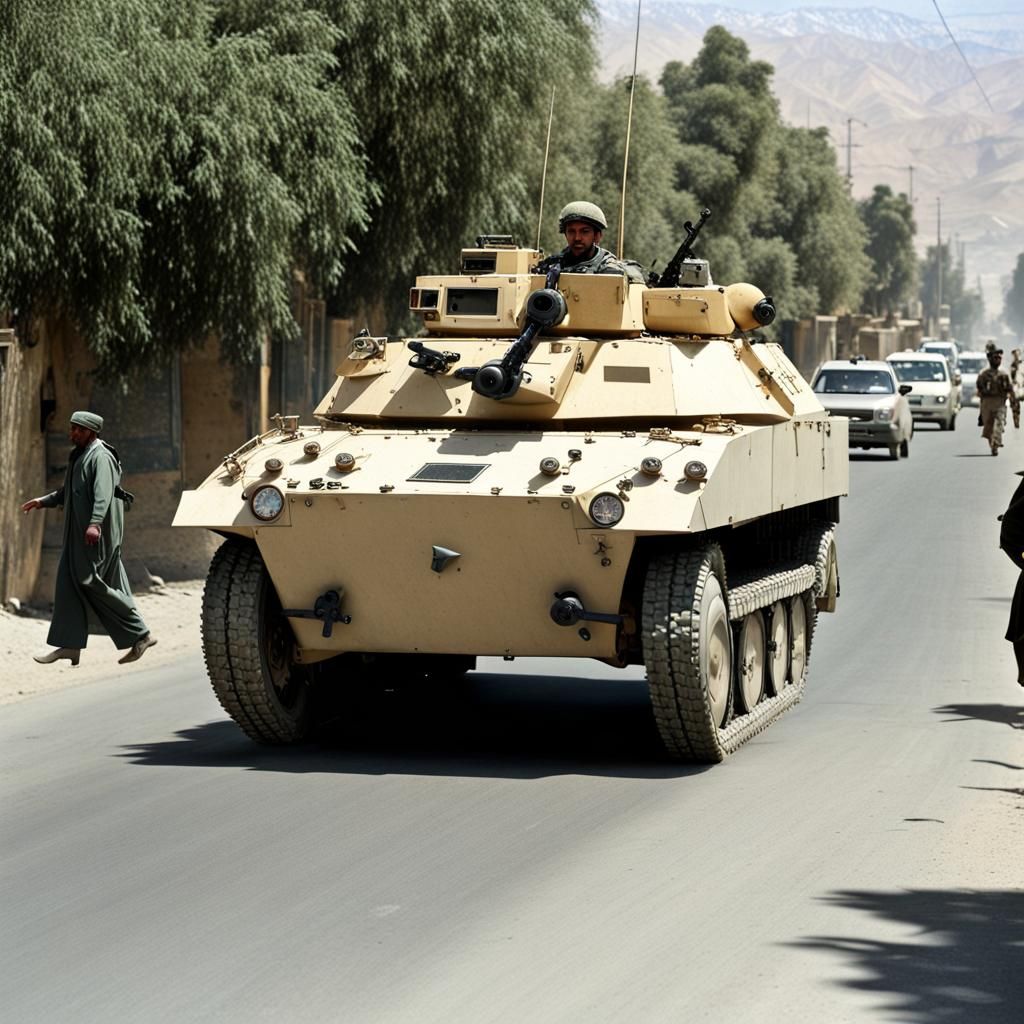 Armored Vehicle on Kabul Street, circa 2005