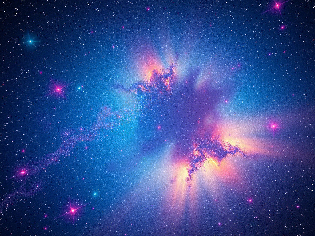 Colorful Starry Sky in Dreamy Digital Art Style