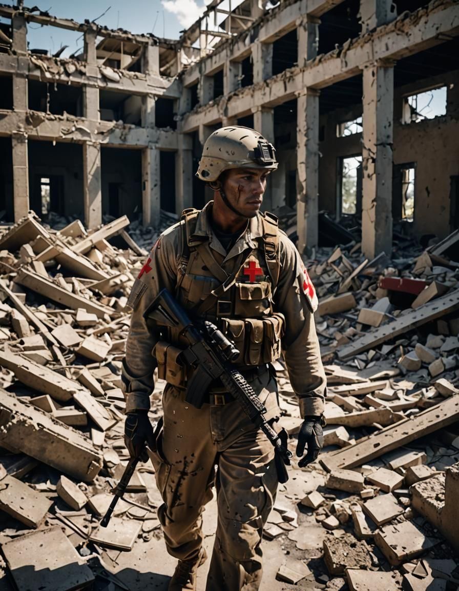 Navy Corpsman in Combat Zone