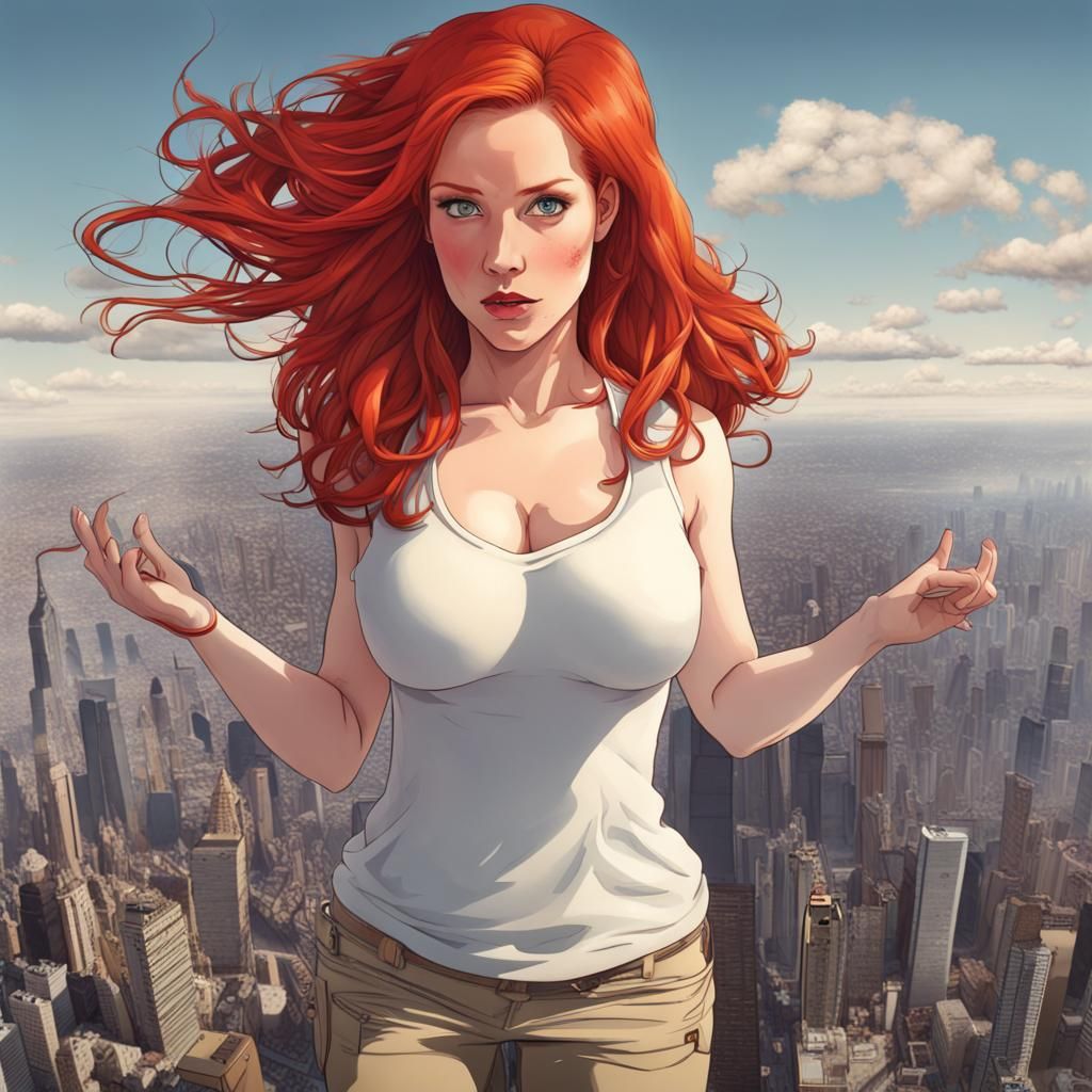 Gigantic Redhead Dominates the Landscape