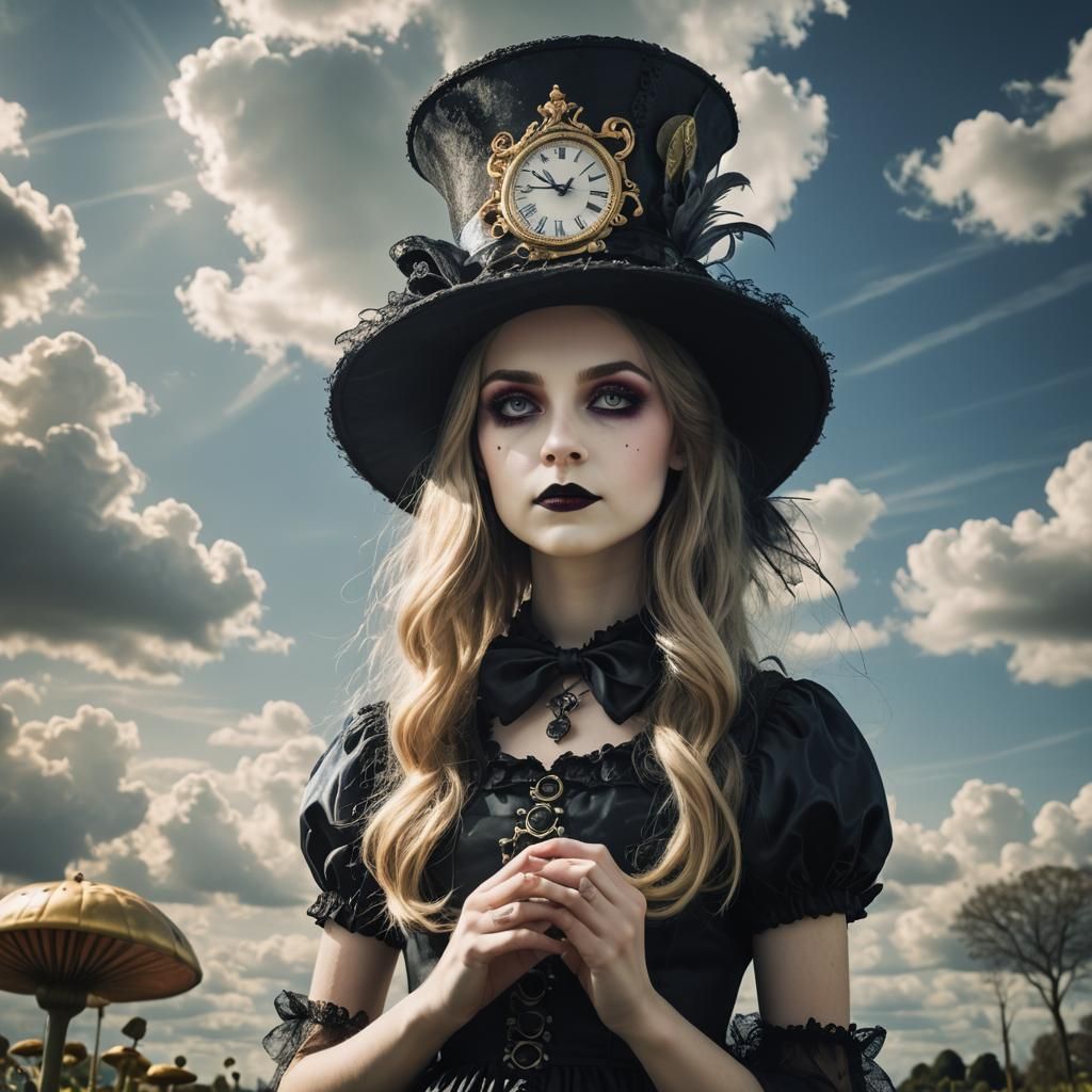 Gothic Alice in Wonderland with Cheshire Cat