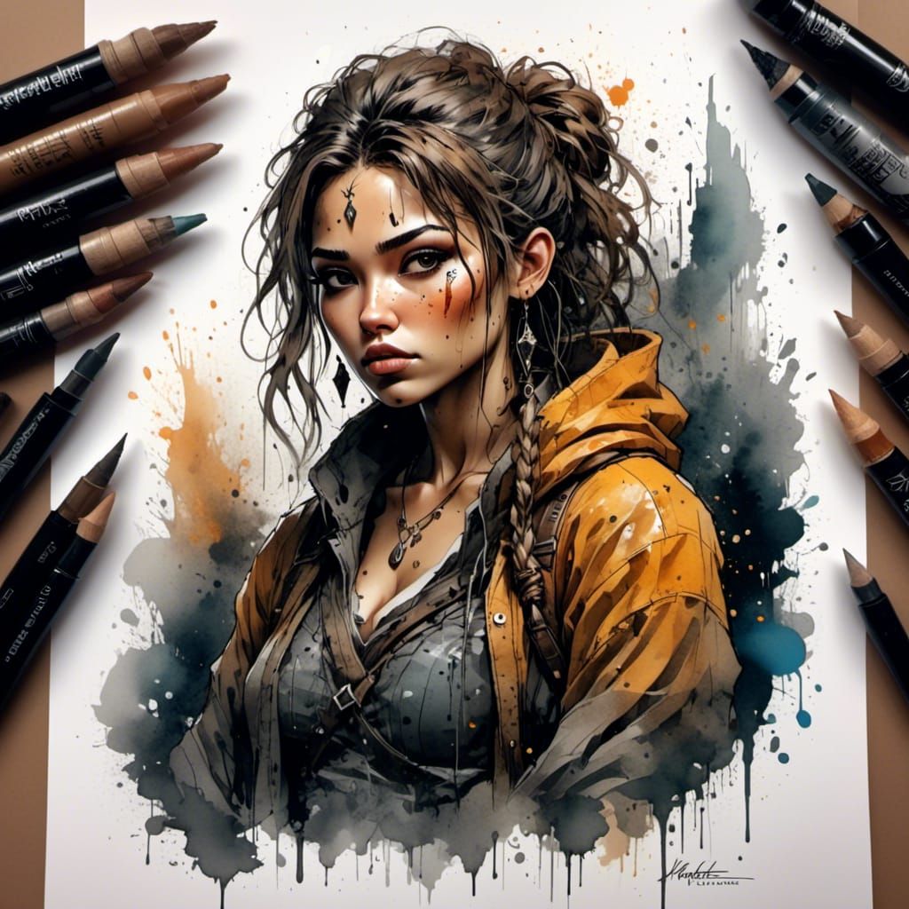 Fantasy Sketch: Heartbroken Gypsy in Bandit's Arms