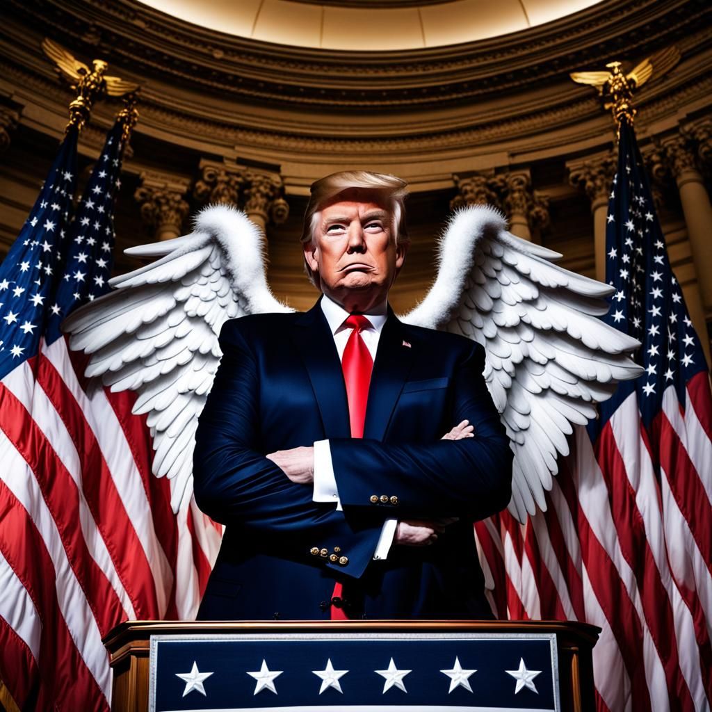Donald Trump as an Angel: Hyperrealistic Portrait