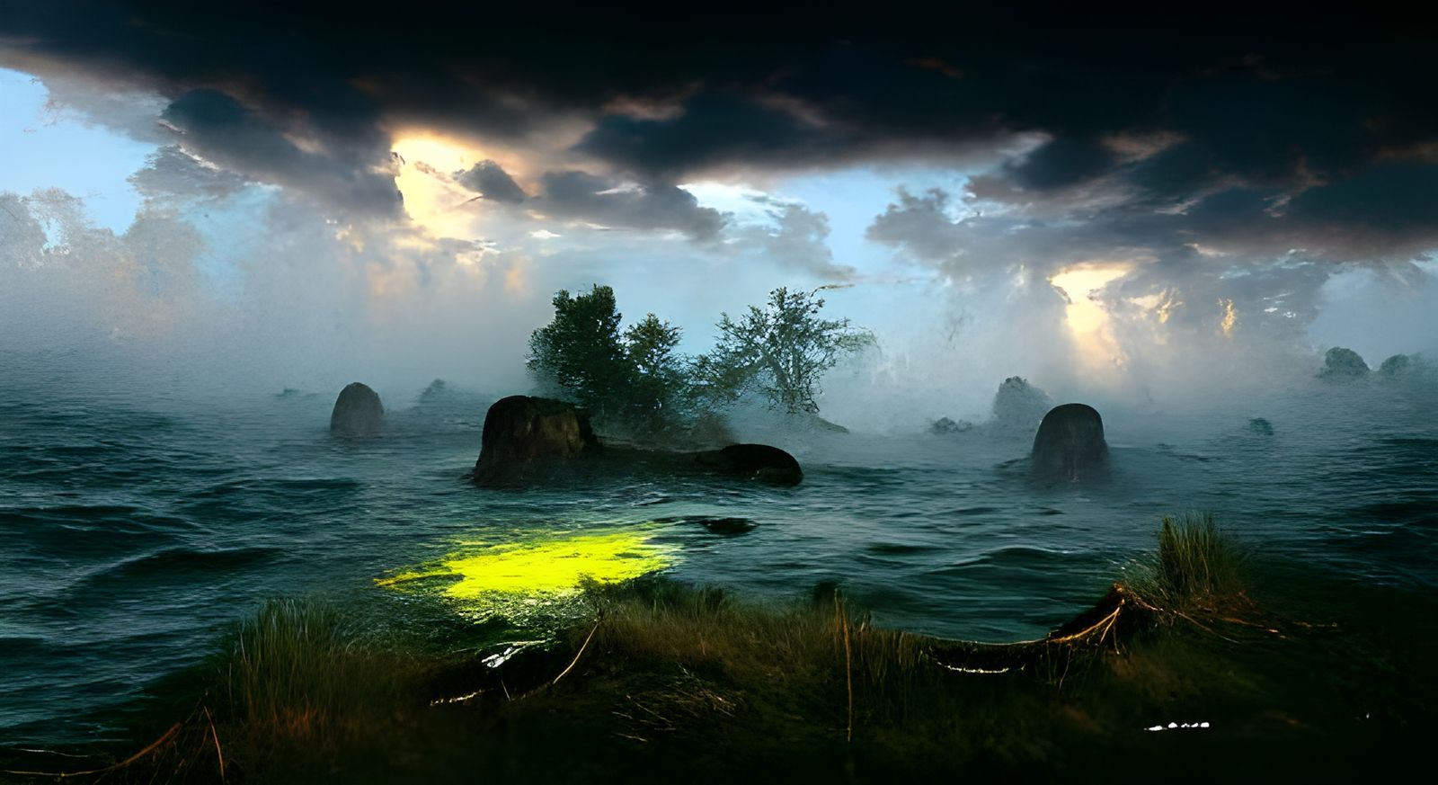 Creepy Siren Song on a Neon Island