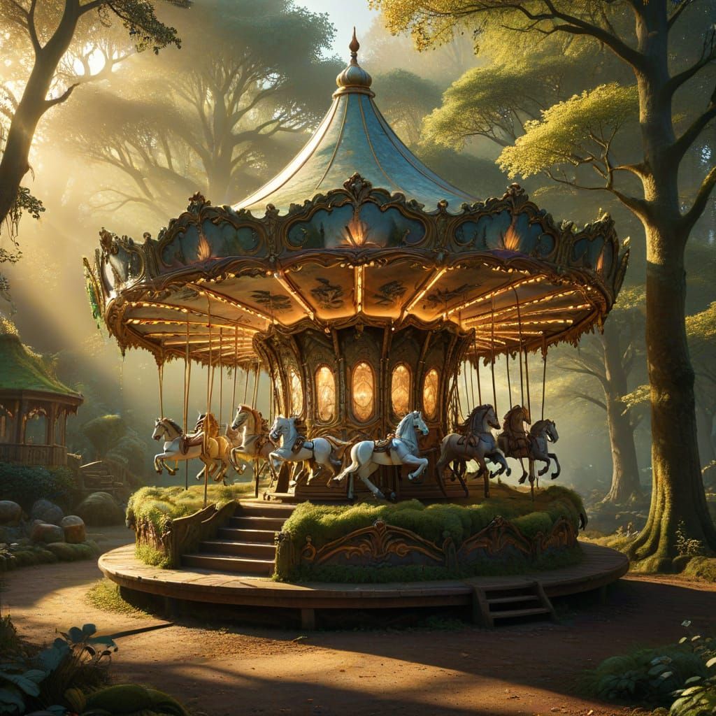 Enchanted Forest Carousel Reclaimed by Nature