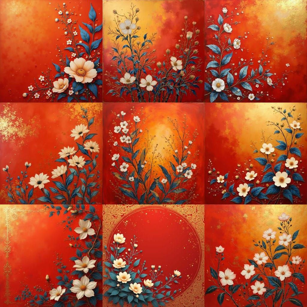 Vibrant Autumn Landscape in a Golden Aesthetic