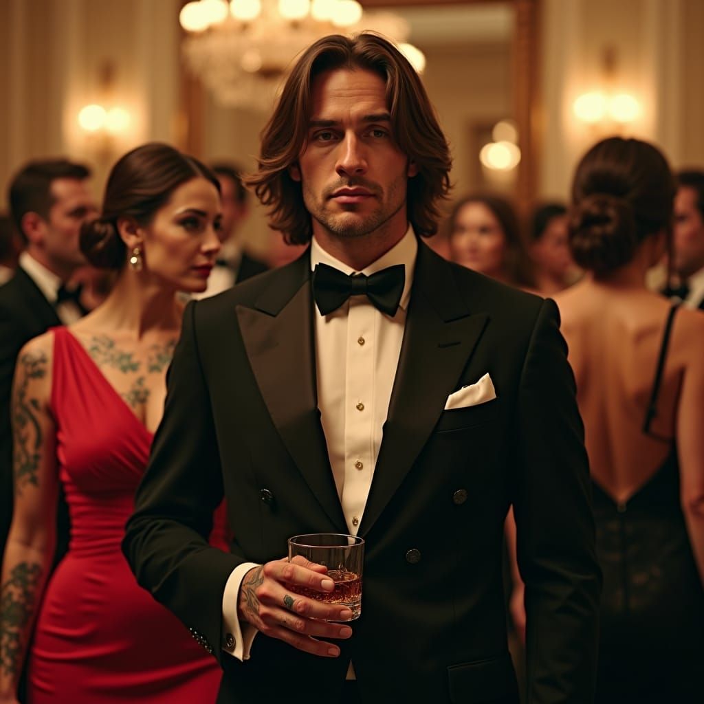 Mafia Ball: Man in Tuxedo with Whiskey