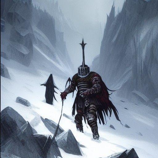 Zombie Knight Awakens in Cold Mountains, Sinister Art