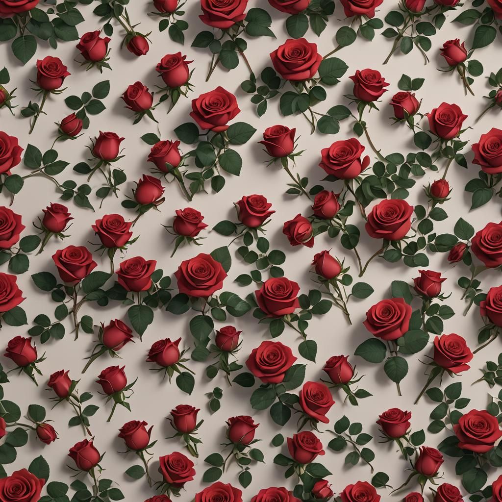 Stunning Red Roses in Rectangular Anime Art