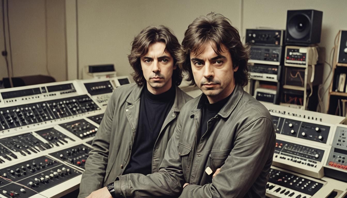 Young Jean-Michel Jarre with Synthesizers: Photorealistic Po...