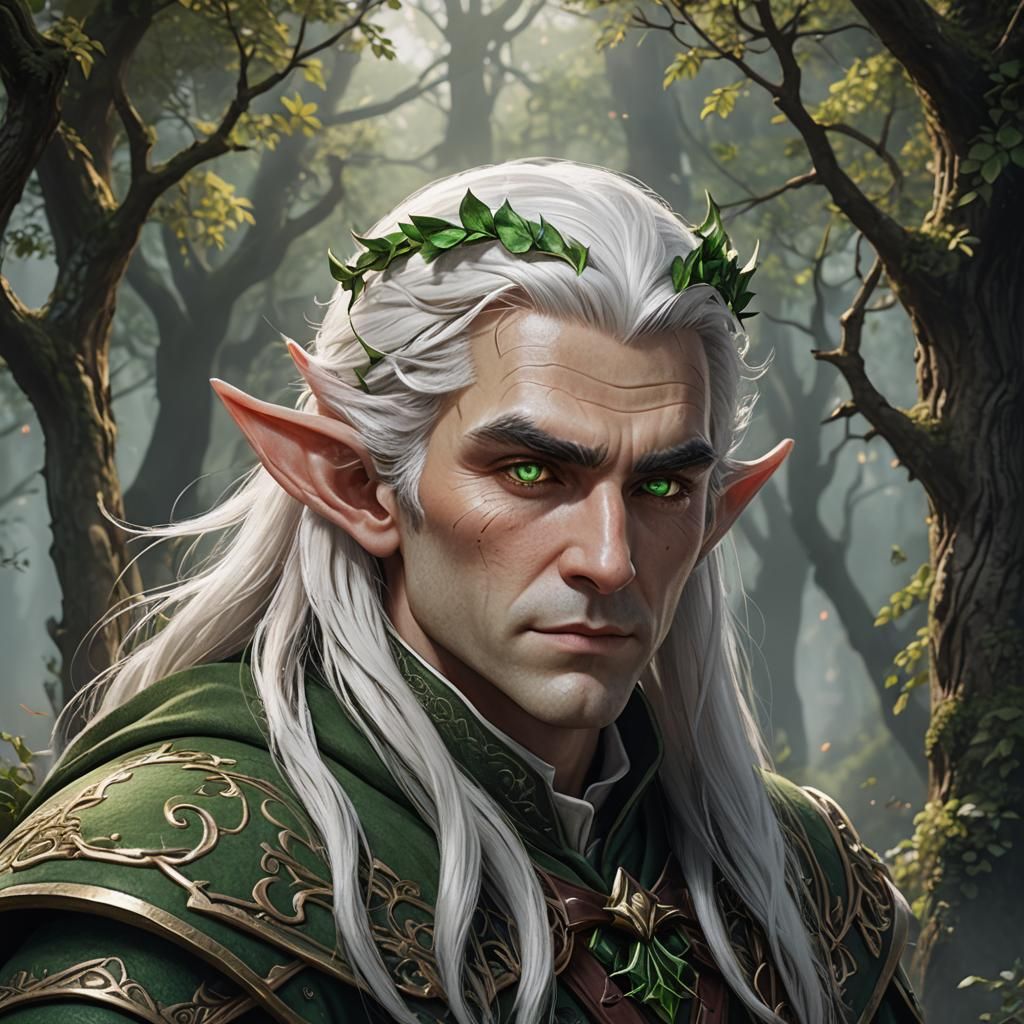 Fantasy Elf Archer with Bow: Detailed Digital Art