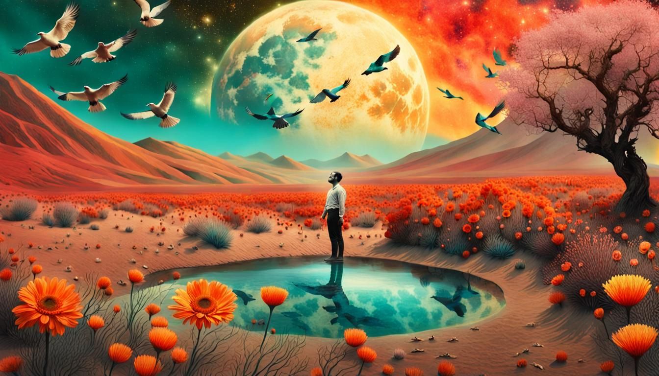 Gratitude Collage: Desert to Forest in Digital Art