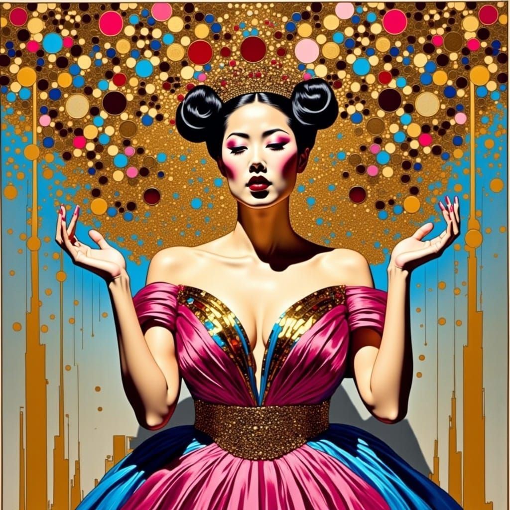 Glamorous Confetti Goddess Swirling Sparkling Rain