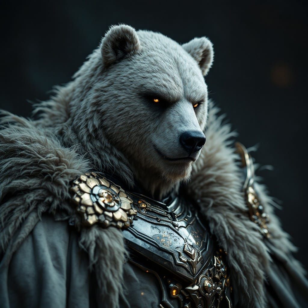 Regal Bear Hybrid in Cyberpunk Mecha Armor