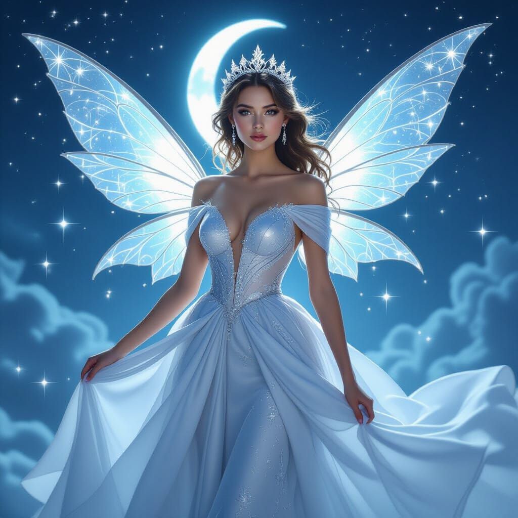Moonlight Princess with Silver Stardust and Lunar Glow