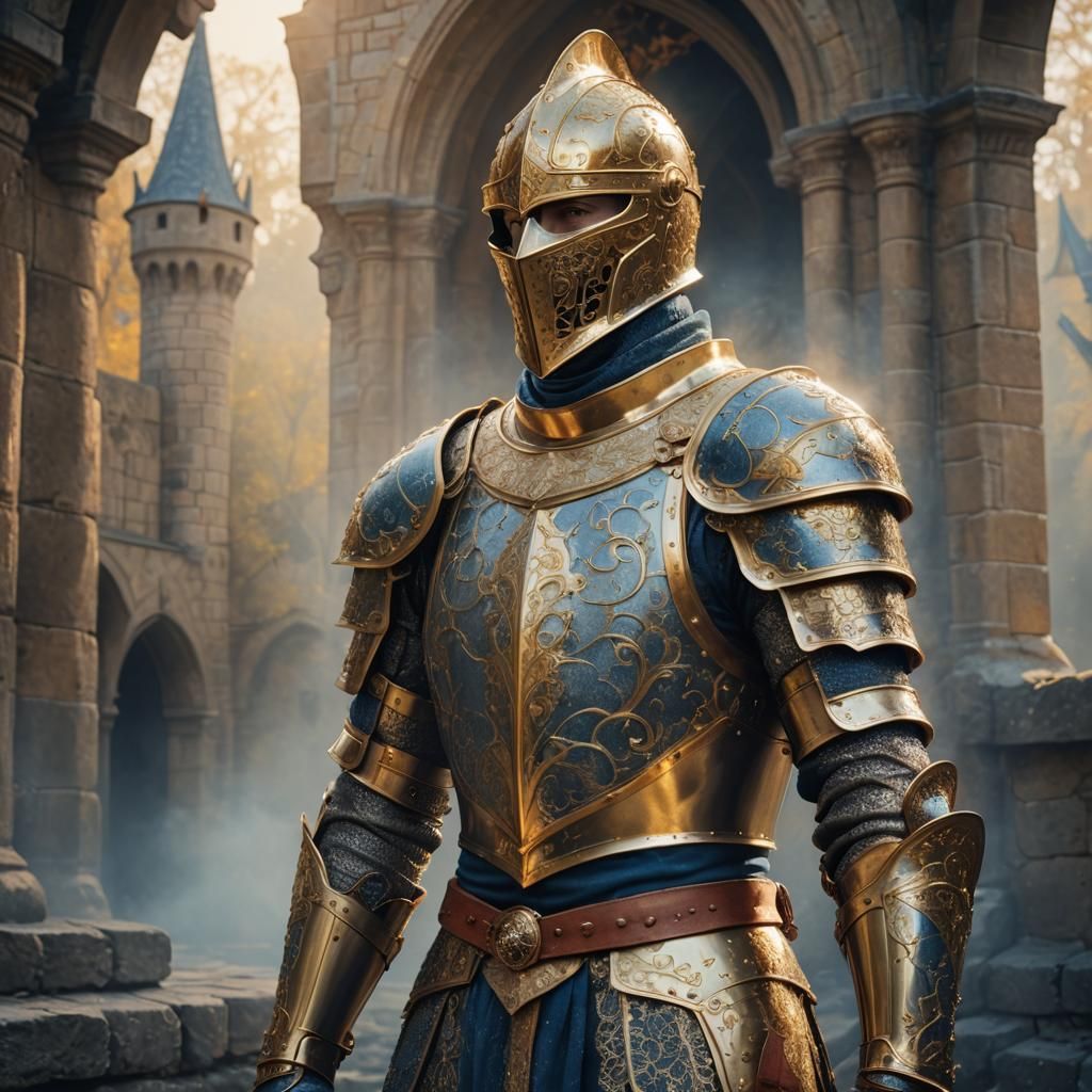 Medieval Knight in Gemstone Armor: Digital Matte Painting