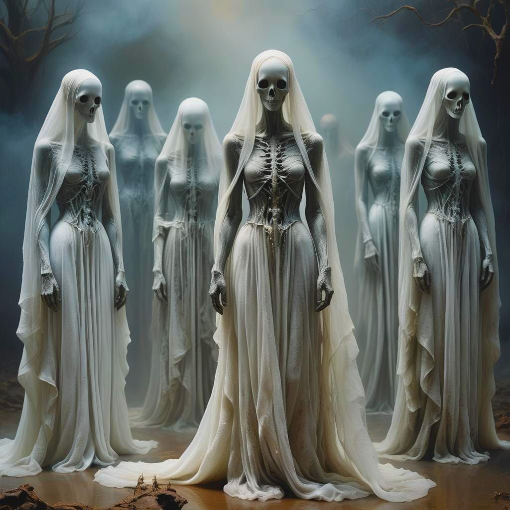 Ethereal Ghost Wedding in Steel and Silk