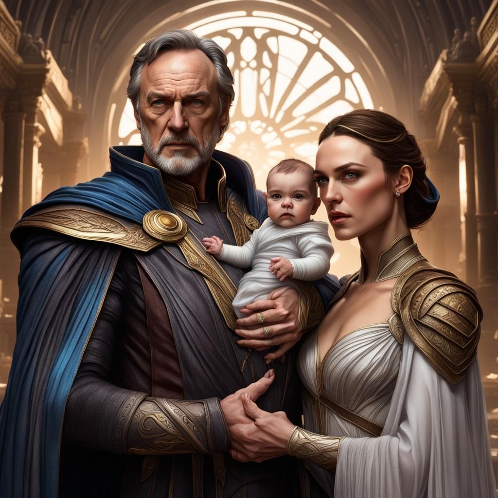 Jor-El and Lara-Lor-Van with Baby Kal-El