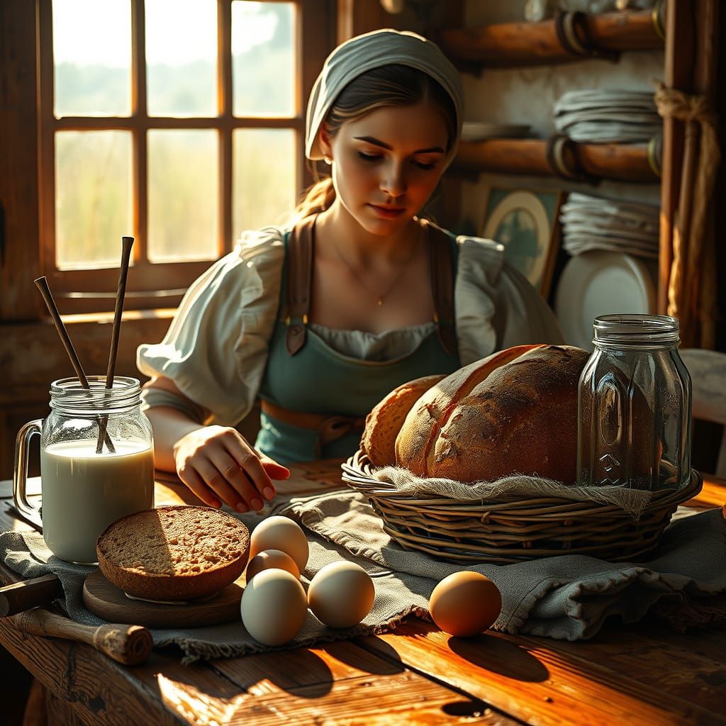 Warm Country Bistro Scene in Vibrant Colors