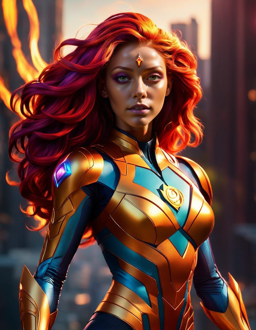 Alien Princess Starfire: Cinematic Superheroine Concept