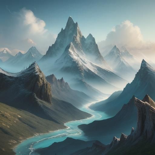 Fantastical World Map: Harmonious Landscapes in Matte Painti...