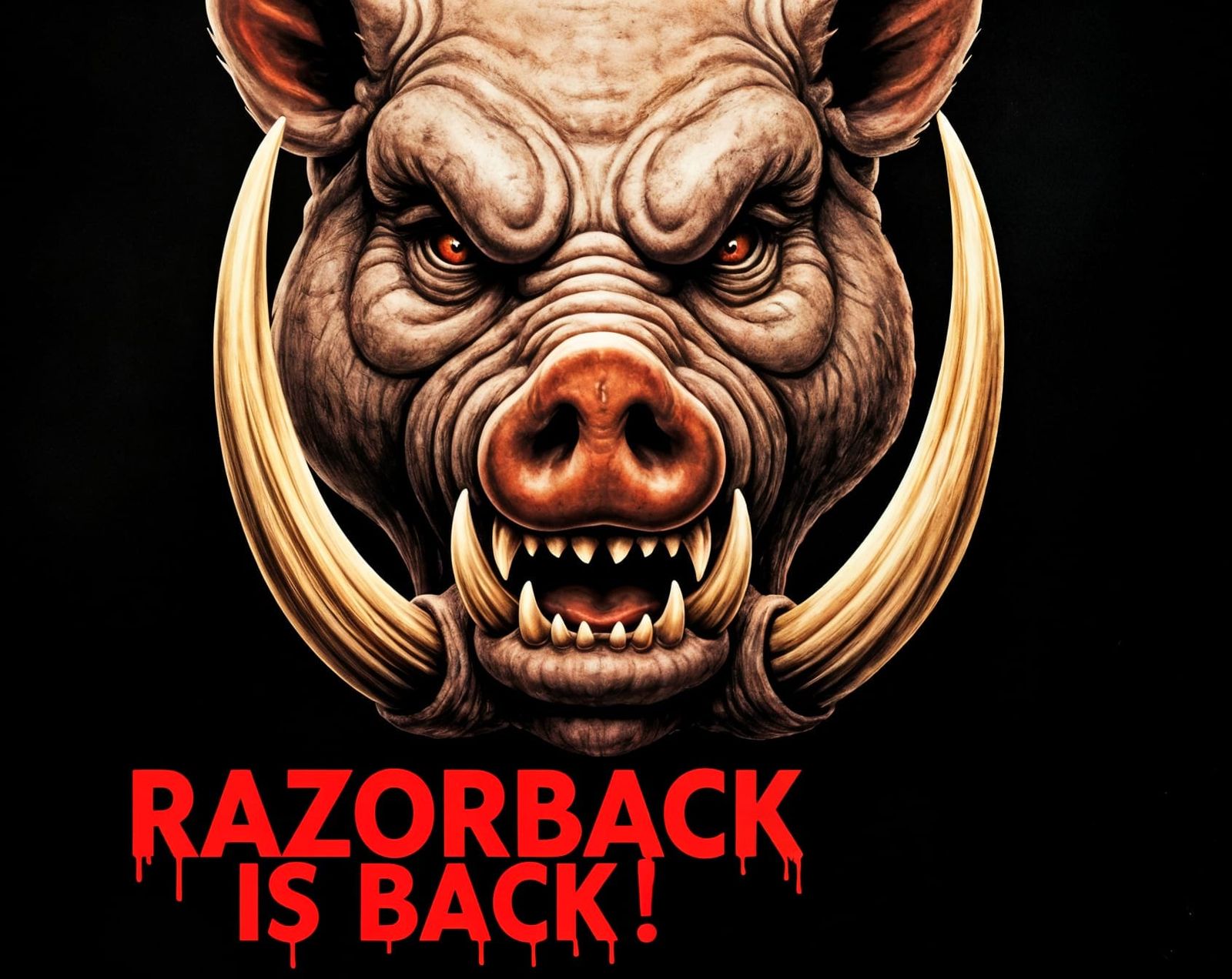 Ferocious Pig Monster: Expressionist Film Poster Art