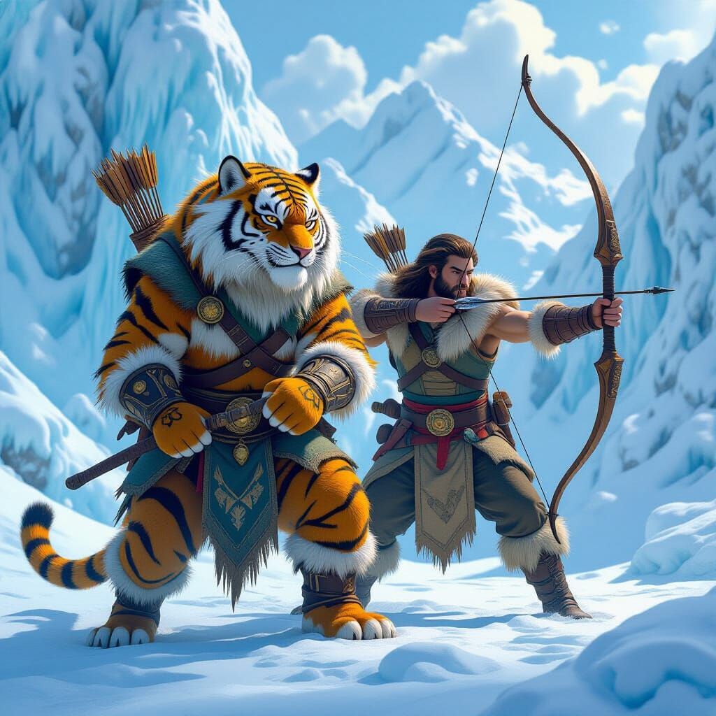 Sabretooth Tiger and Archer from the Ice Age