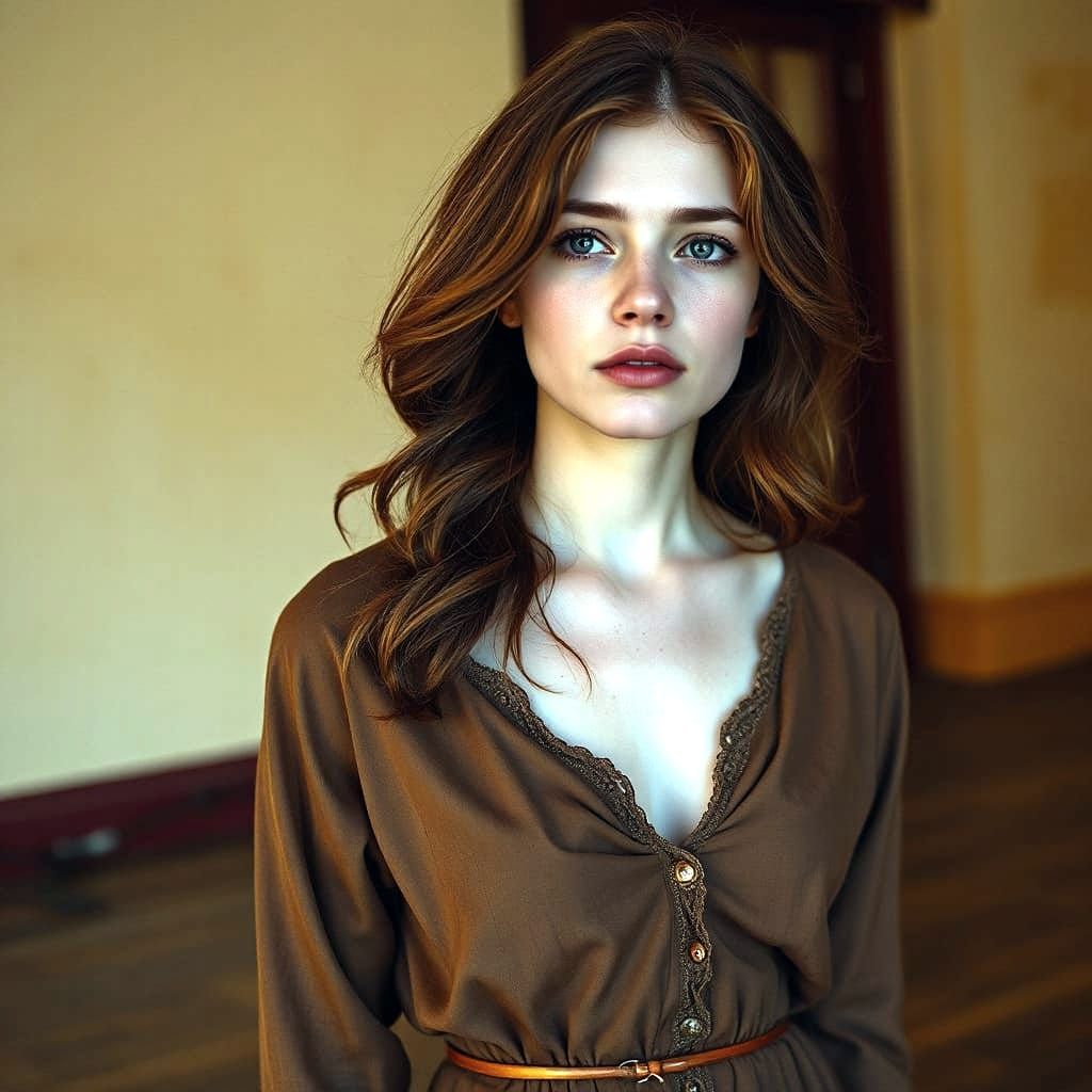 Surreal Portrait of a Heartbroken Woman Reflecting on Lost L...