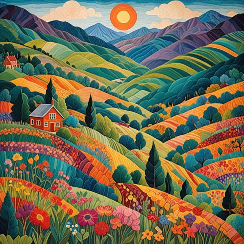 Cozy Folk Art Quilts on Majestic Mountains