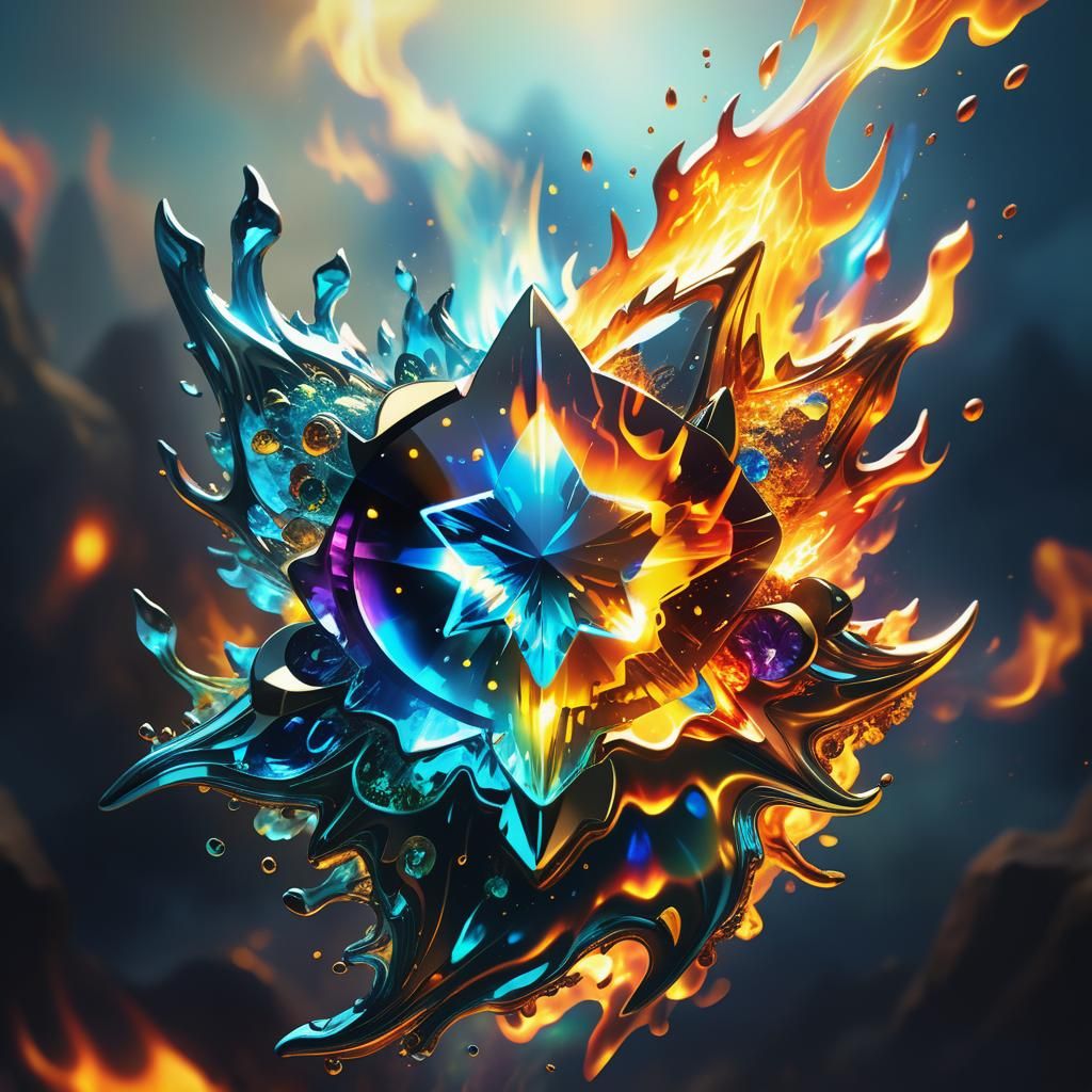 Fire Elemental Gemstone in Blazing Flames