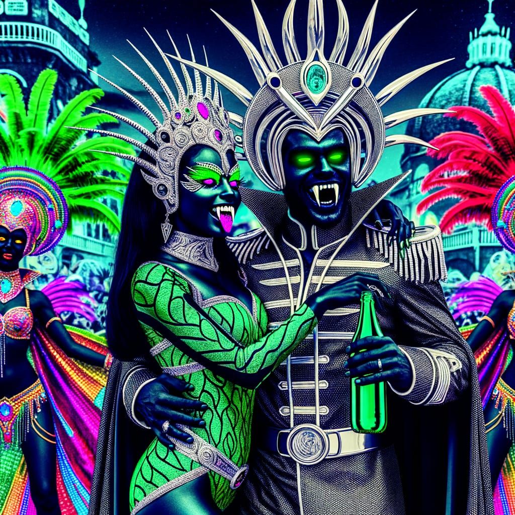 Futuristic Vampire Empress and Emperor at Rio Carnival