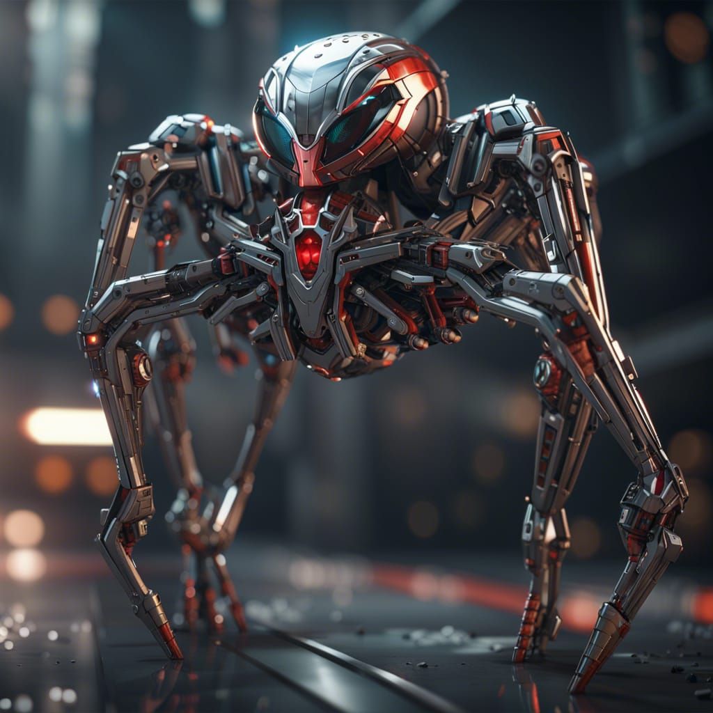 Futuristic Spider-Man with Intricate Mech Details