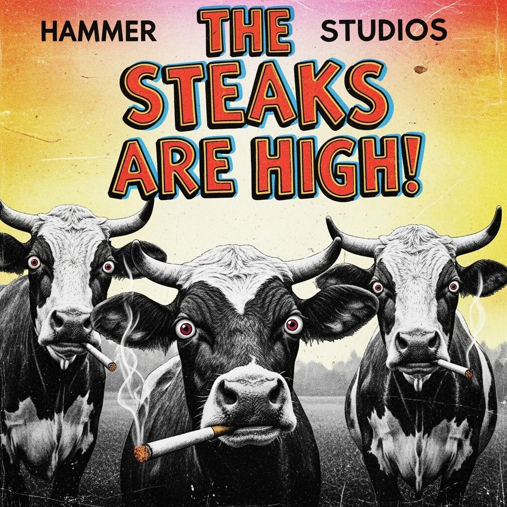 Monochrome Movie Poster: The Steaks Are High
