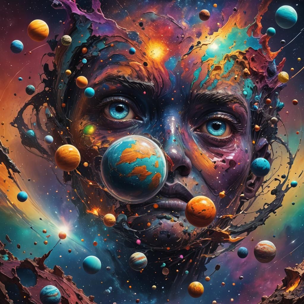 Vibrant Undiscovered Galaxy with Alien Worlds