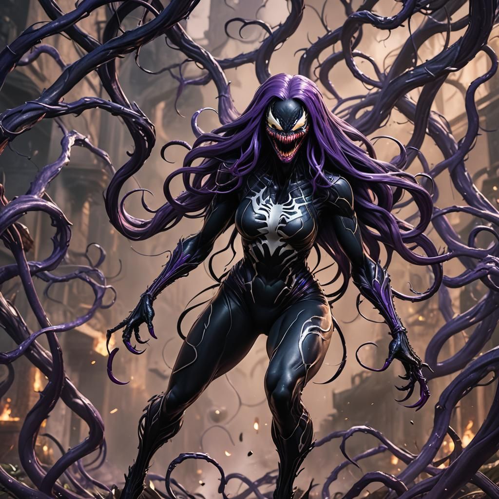 Purple Female Venom Symbiote Digital Art