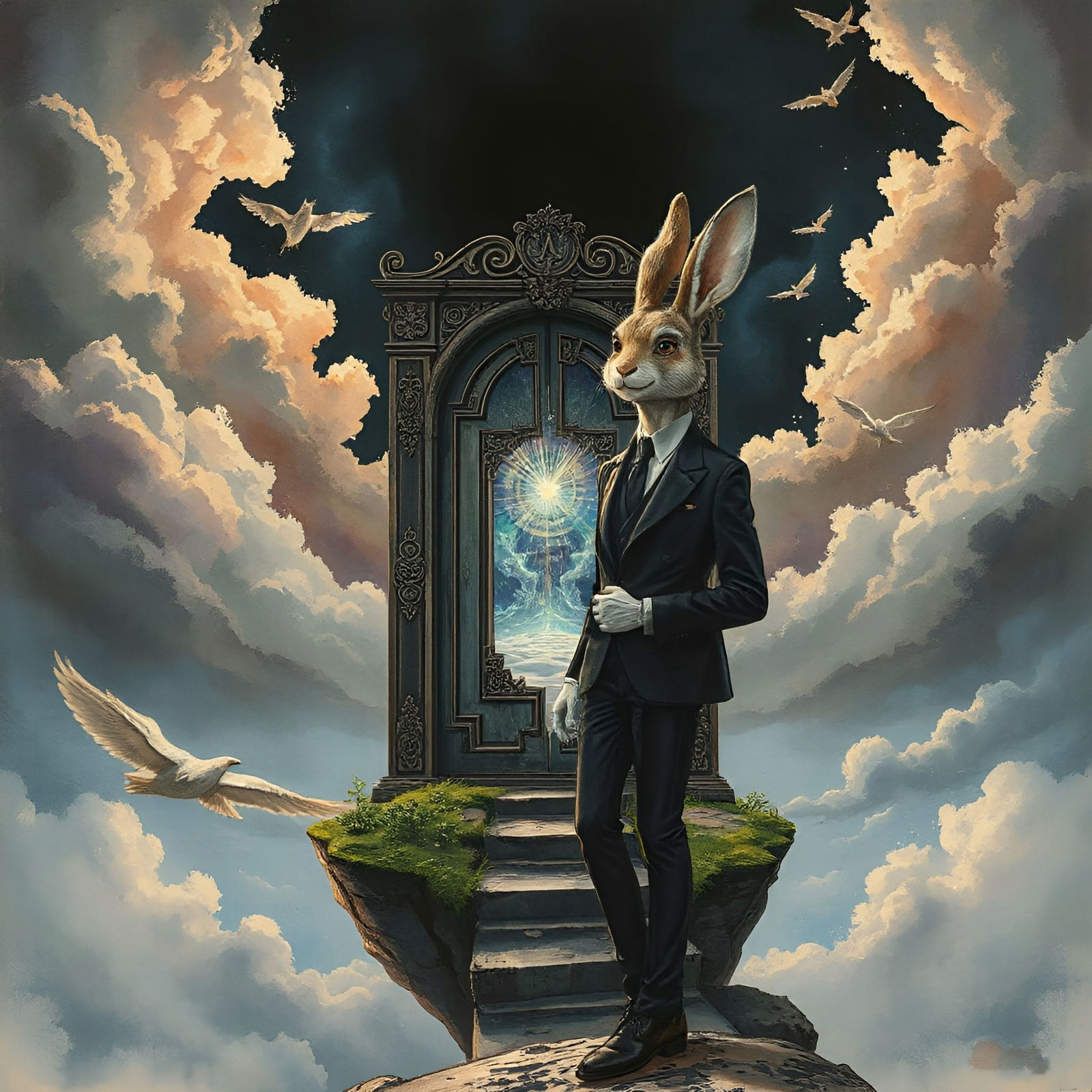 Rabbit Man Gatekeeper in Dark Fantasy Realism