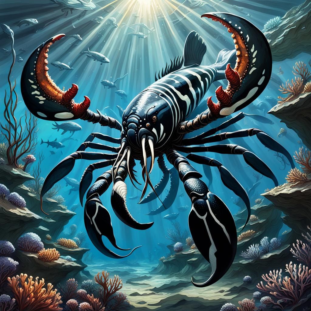 Gigantic Crawfish Whale Hybrid in Magic the Gathering Style