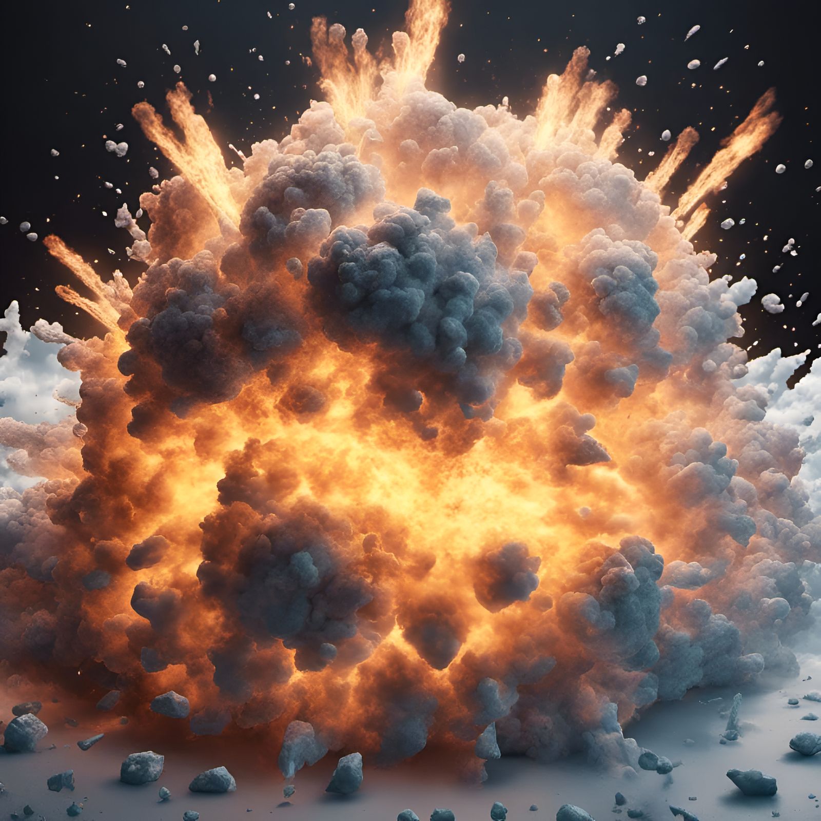 Elemental Explosion in Disney Style, Octane Render