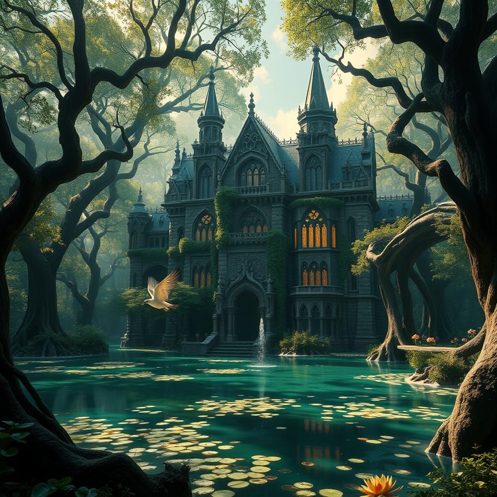 Stunning Ancient Palace in Mystical Forest Landscape
