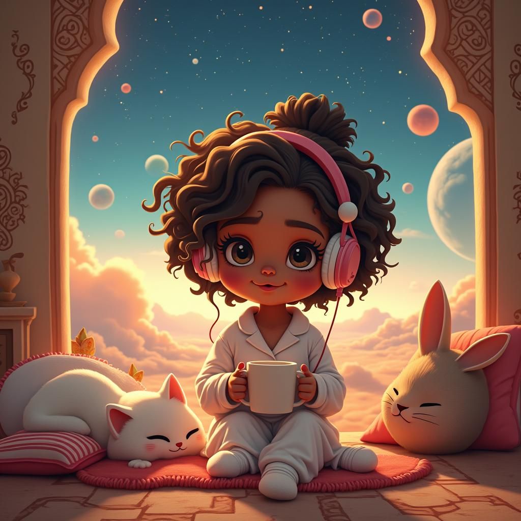 Cartoon Girl in Space Majlis: Fantasy Concept Art