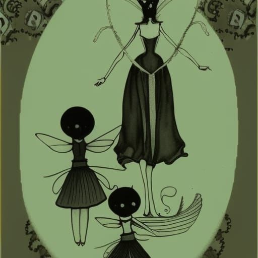 Creepy Magic Poppet Dolls: Victorian Storybook Illustration