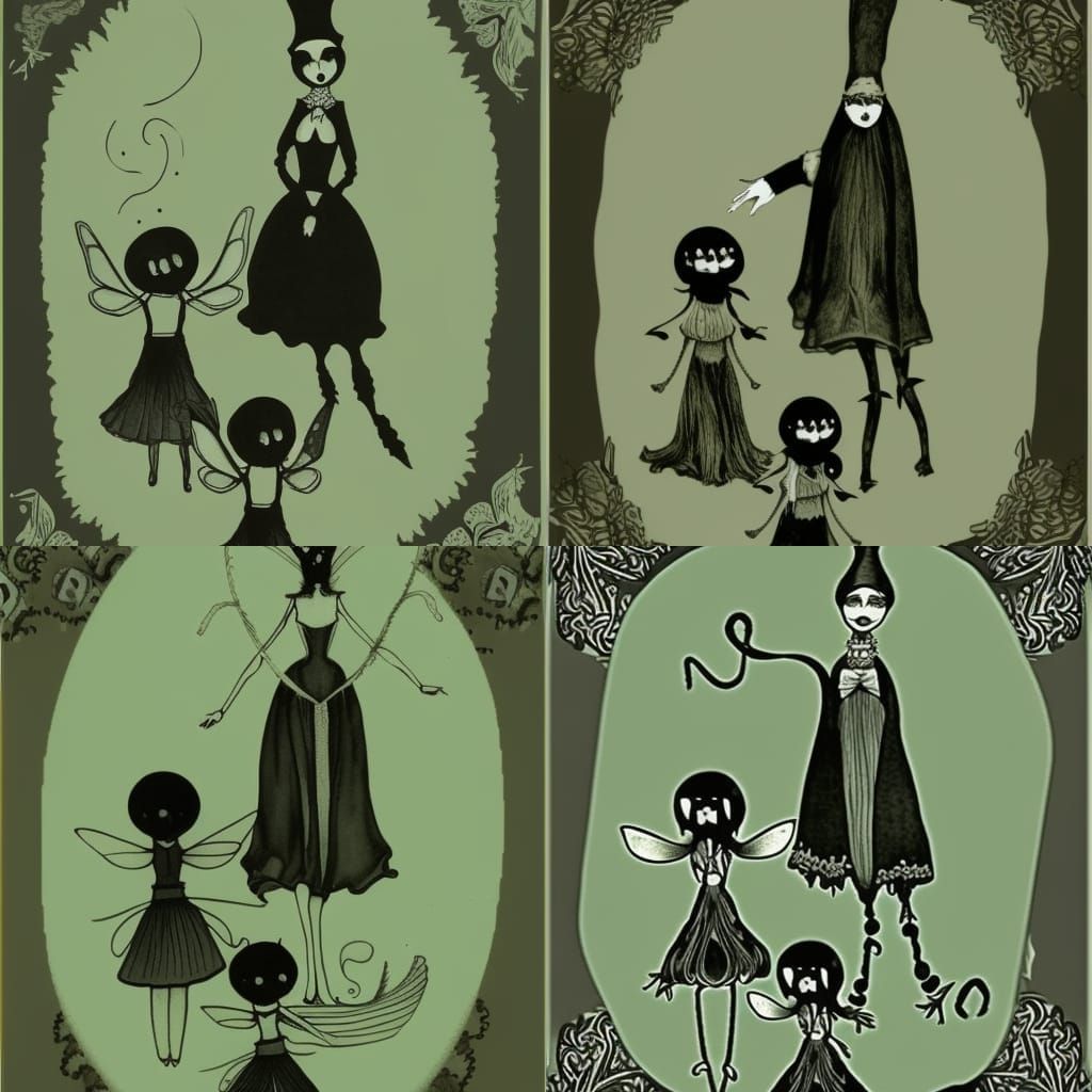 Magic Poppet Dolls in Victorian Storybook Illustration