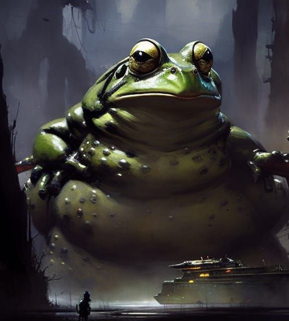 Gigantic Video Game Boss Frog Portrait