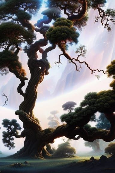 Ethereal Giant Tree in Space Grows Universes