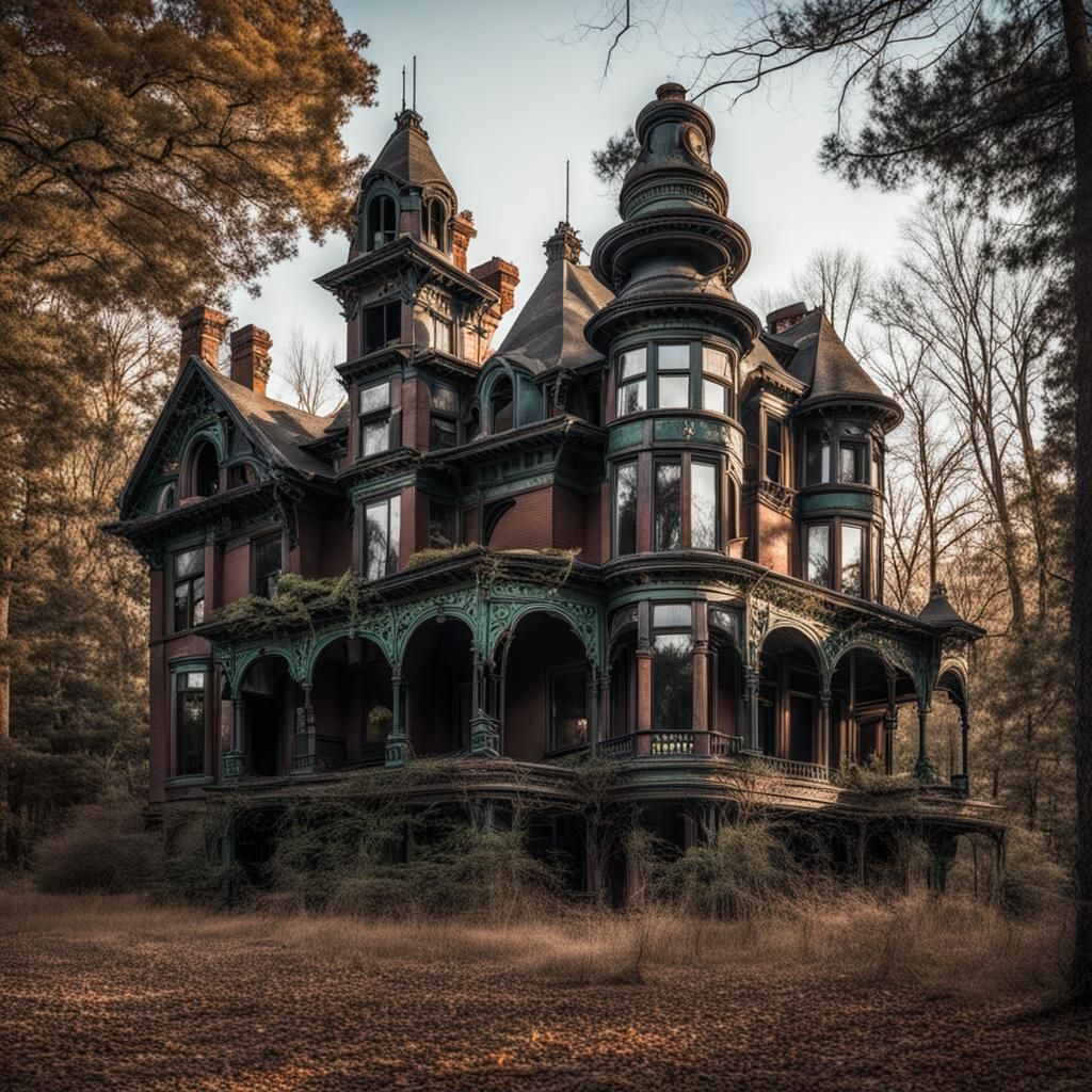 Abandoned Victorian Mansion with Egyptian Influences