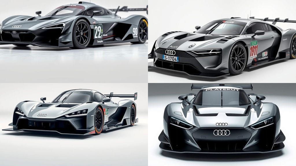 Futuristic Audi R20I LMDh Racing Car in Aerodynamic Design