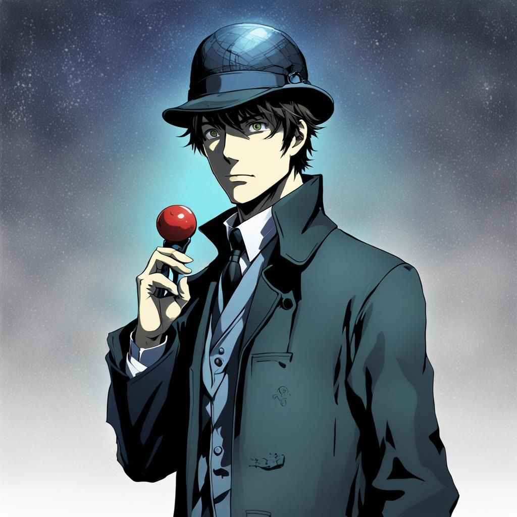 Detective Solving Mystery in Anime Style
