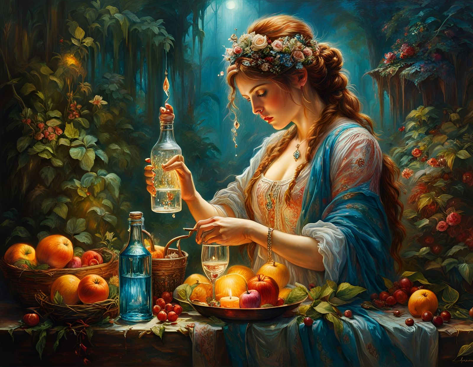 Bizarre Sparkling Water Creation in Oil on Canvas