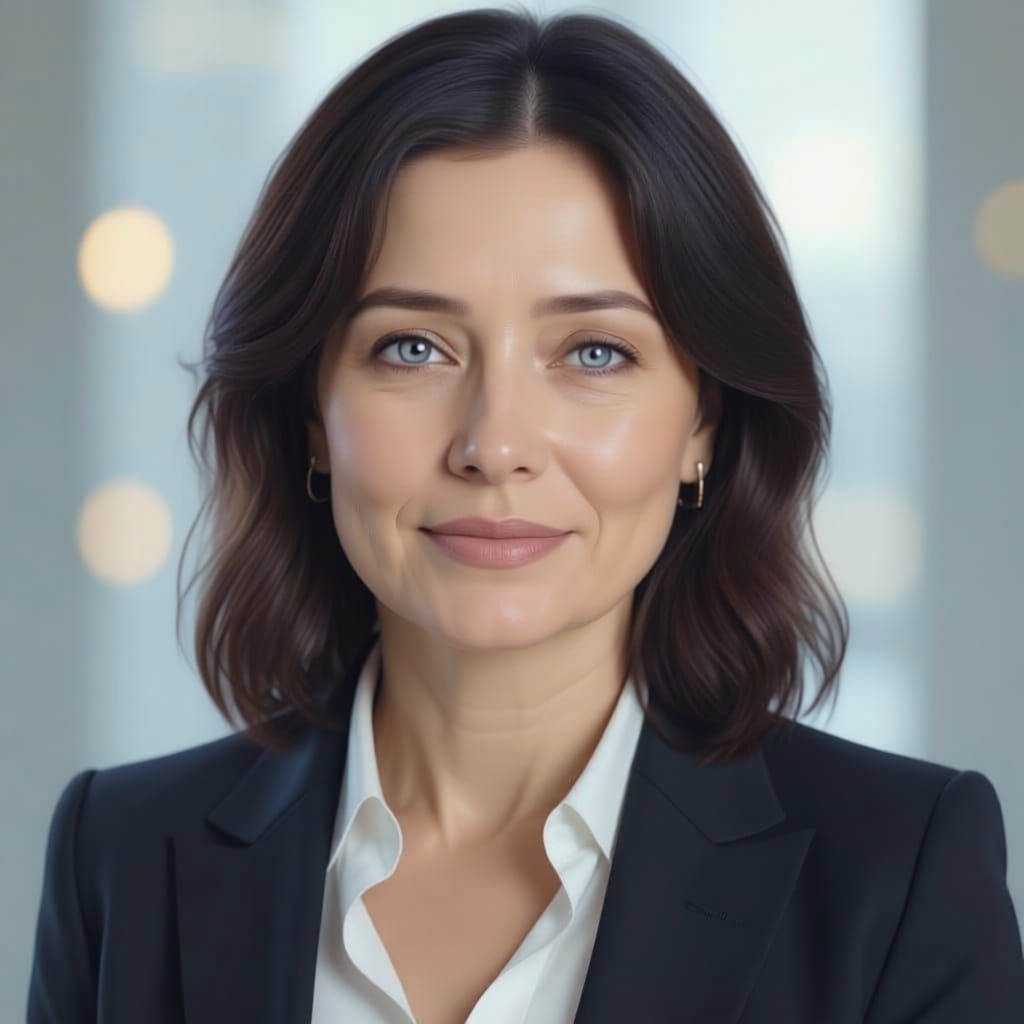 Hyperrealistic Portrait of a Woman with Dark Hair